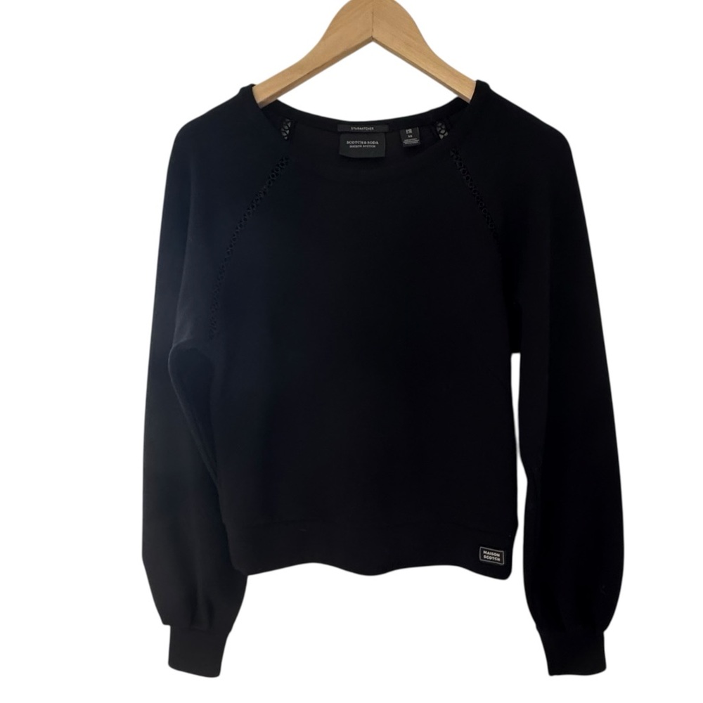 Scotch & Soda Starwatcher Black Cut Out Shoulder Sweater Sweatshirt